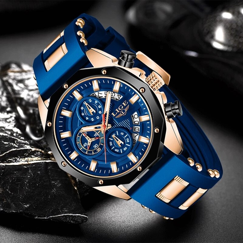 LIGE Moda Homens Relógios Top  - Luxury Watch Maker avaliação e preço