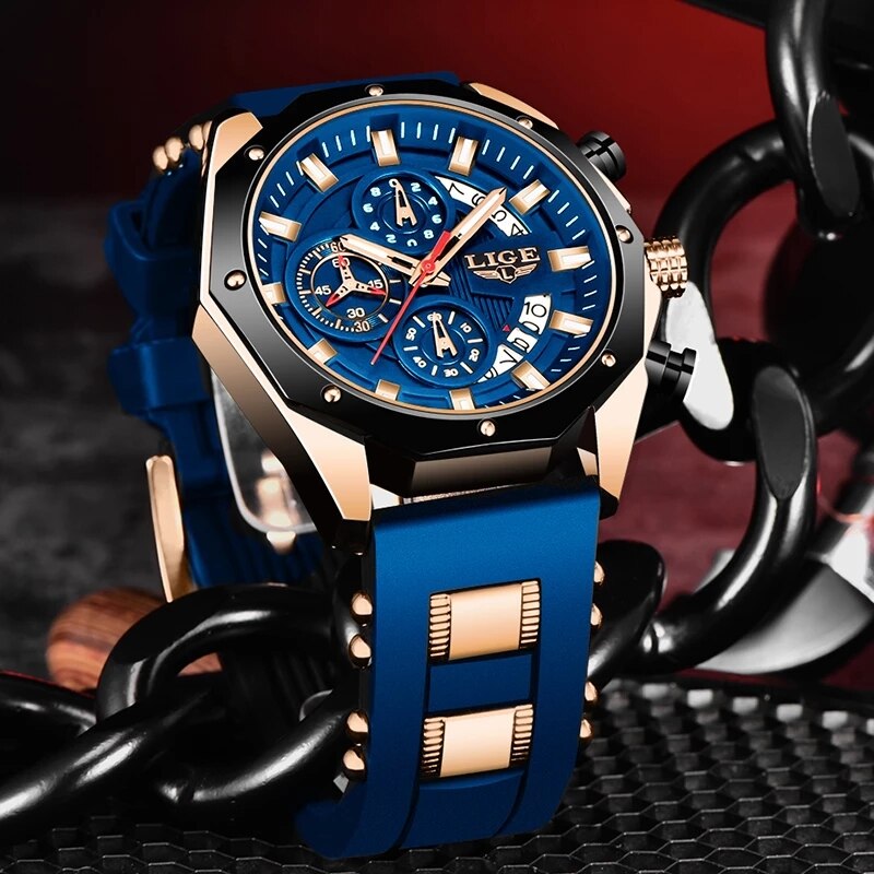 LIGE Moda Homens Relógios Top  - Luxury Watch Maker avaliação e preço