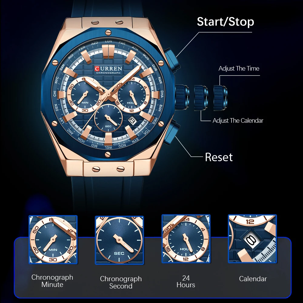 CURREN-Relógio de pulso quartz - Luxury Watch Maker avaliação e preço