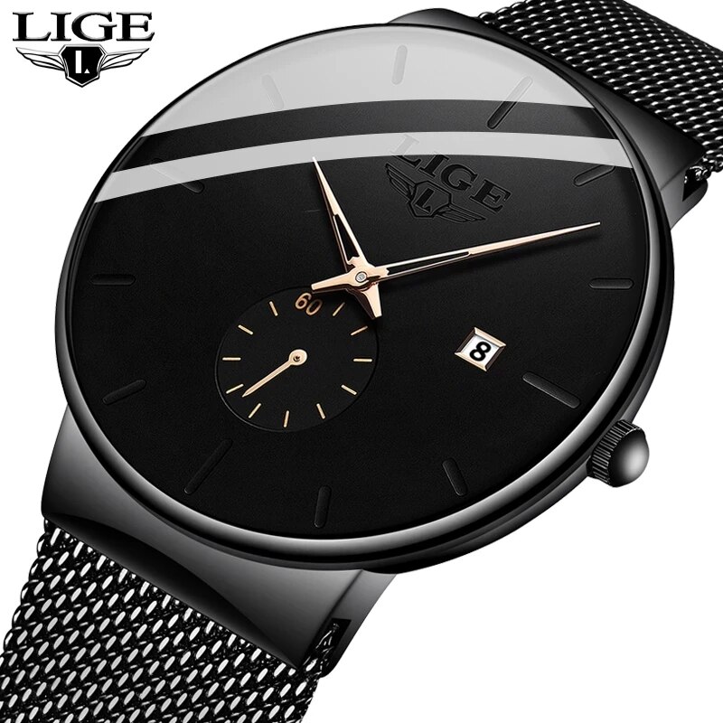 LIGE Moda Mens Relógios Top Ma - Luxury Watch Top 10 avaliação e preço