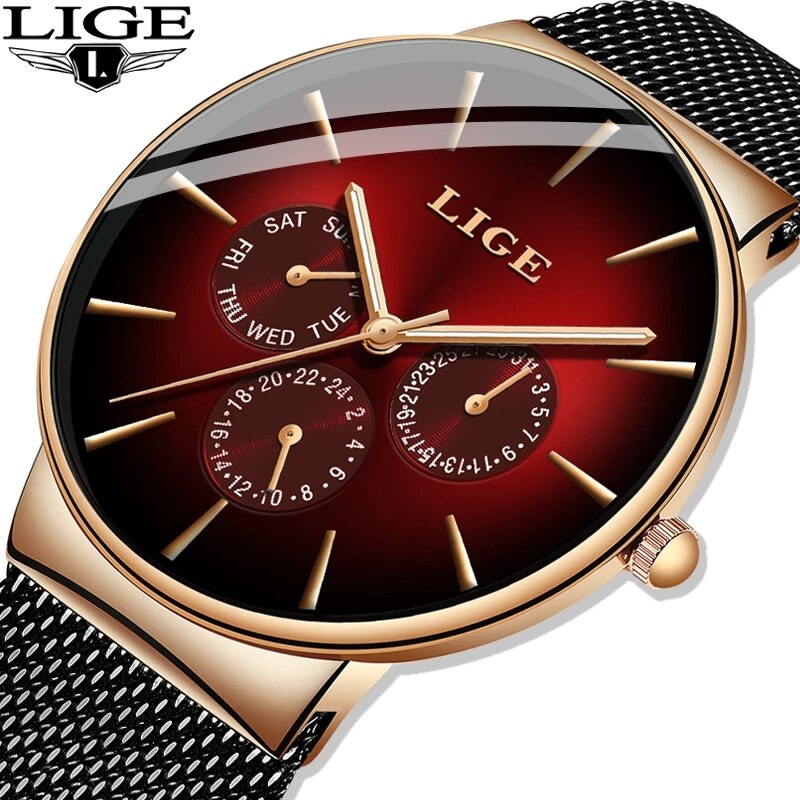 Novo LIGE Moda Mens Relógios T - Luxury Watch Top 10 avaliação e preço
