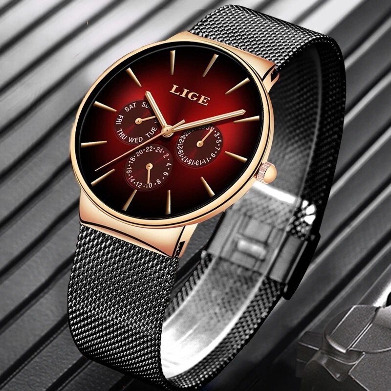Novo LIGE Moda Mens Relógios T - Luxury Watch Top 10 avaliação e preço