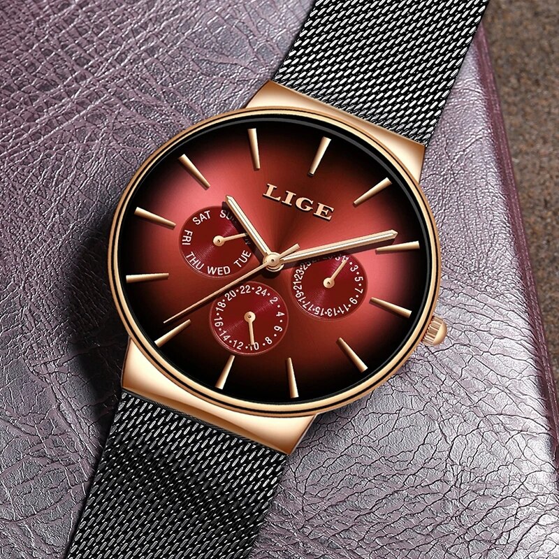 Novo LIGE Moda Mens Relógios T - Luxury Watch Top 10 avaliação e preço